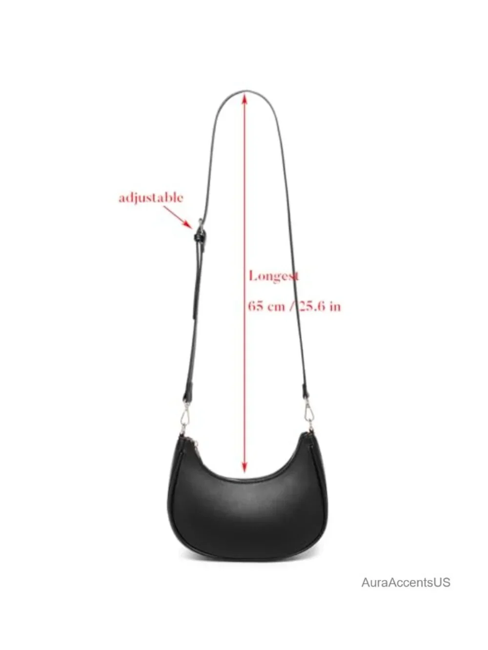 PU Leather Hobo Shoulder Bag Crossbody Tote with Zipper Closure